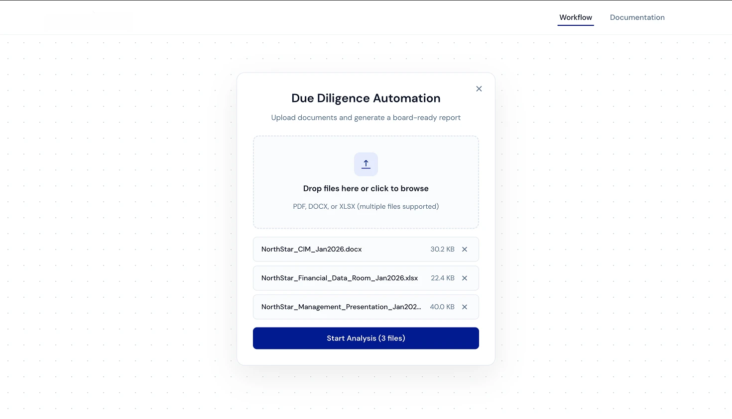 Multi-file upload modal