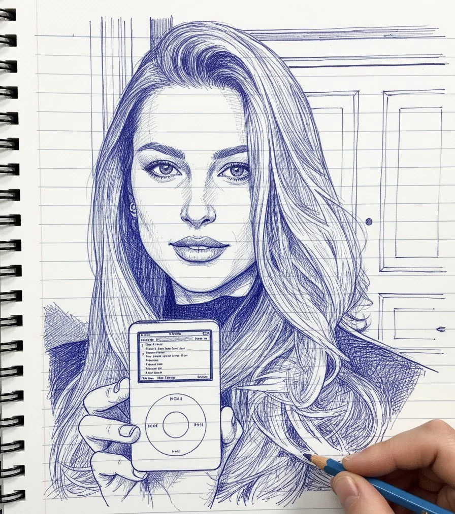 Blue Ink Portrait